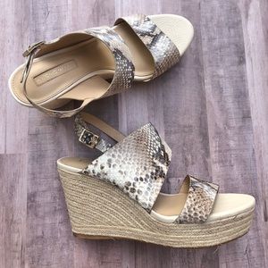 Antonio Melani Leather Snakeskin Espadrill…